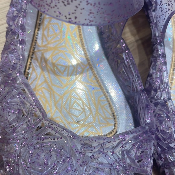 Girls Purple Glitter Jelly Shoes - Picture 2 of 3